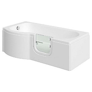 Wickes Concert P-Shaped Right Hand Easy Access Bath - 1675 x 850mm
