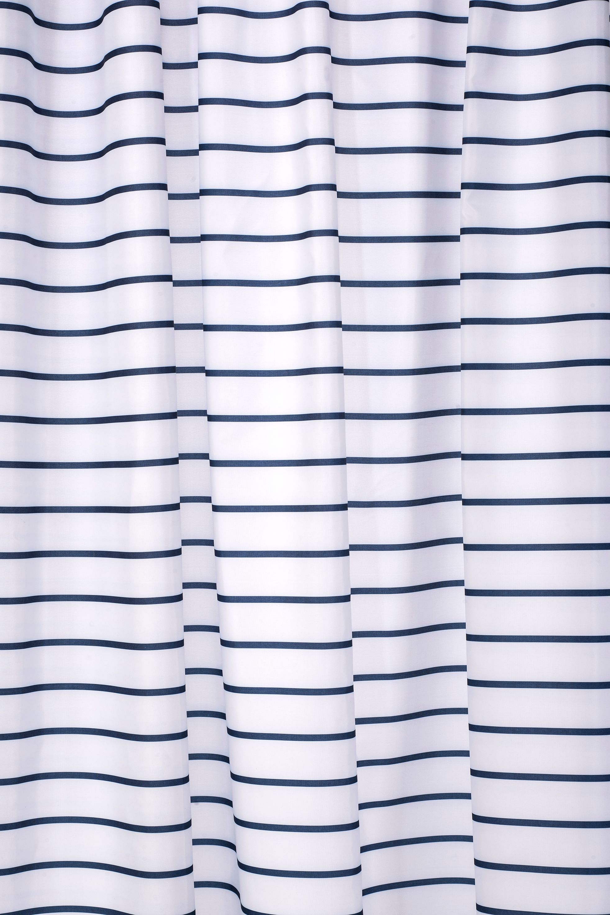 Croydex Stripe Bathroom Shower Curtain - White/Navy