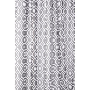 Croydex Medallion Bathroom Shower Curtain - Grey/White