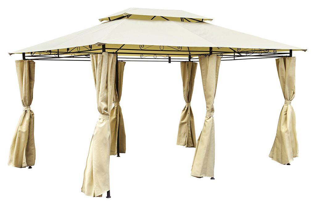 Charles Bentley 4 x 3M Steel Art Gazebo With Curtain