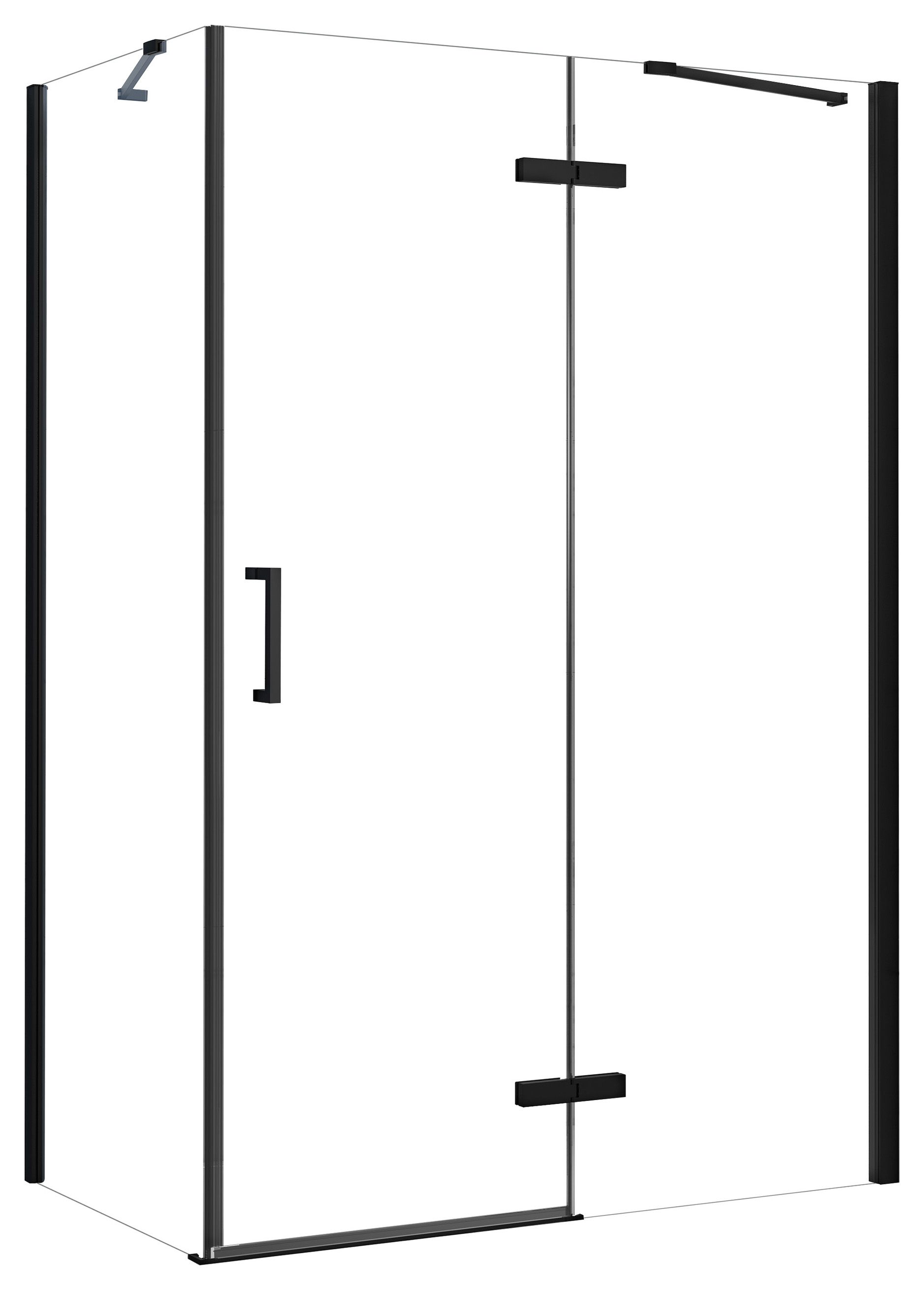 Nexa By Merlyn 8mm Black Frameless Inline Hinge Door Only for Side Panel - 2000 x 900mm