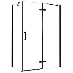 Nexa By Merlyn 8mm Black Frameless Inline Hinge Door Only for Side Panel - Various Sizes Available