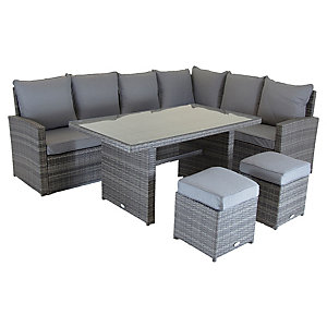 Charles Bentley 6 Seater Multi-Functional Garden Casual Dining Set - Grey
