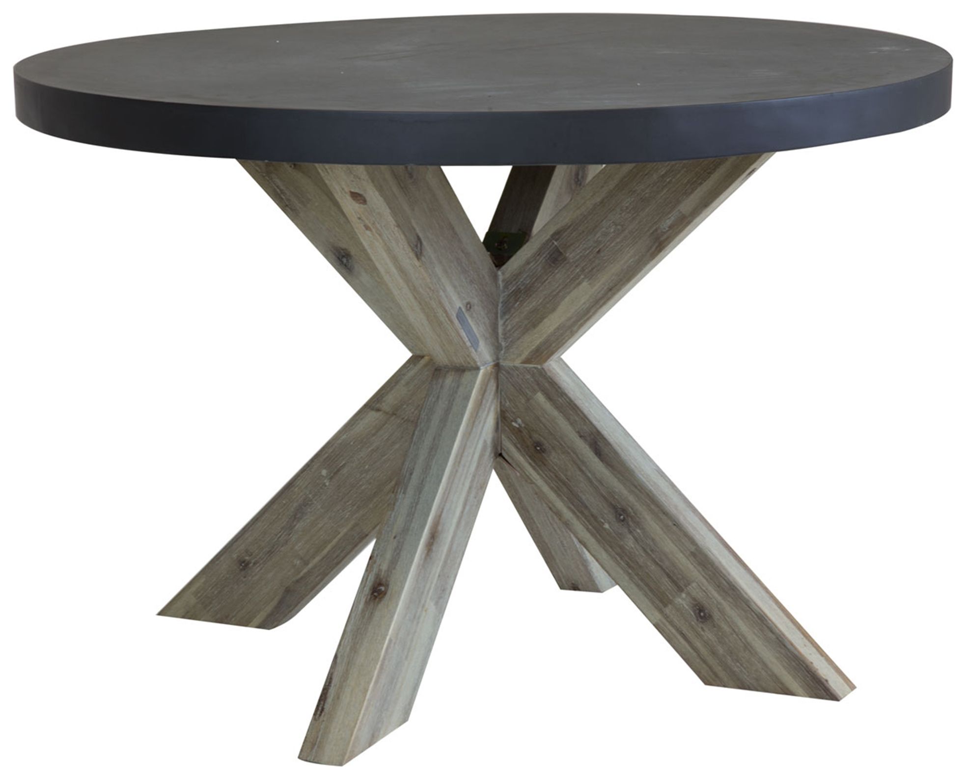 Charles Bentley Fibre Cement & Acacia Wood Round Garden Dining Table