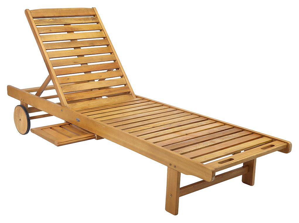 Charles Bentley FSC Acacia Wooden Garden Sun Lounger