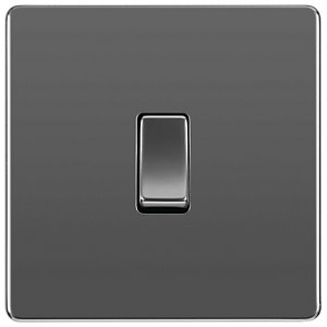 BG 10Ax Screwless Flat Plate Single Switch 2 Way - Black Nickel