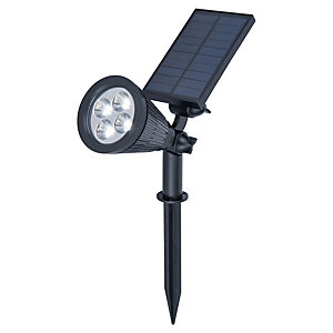 Lutec Solar Superspot LED Spike Light with Integrated Solar Panel