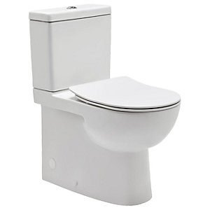 Wickes Phoenix Comfort Height Close Coupled Toilet Pan, Cistern & Soft Close Seat