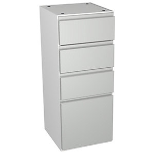 Wickes Hertford Gloss Grey 4 Drawer Storage Unit - 300 x 735mm