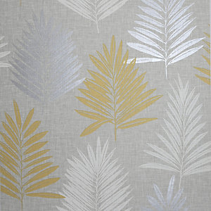 Arthouse Linen Palm Ochre & Grey Wallpaper 10.05m x 53cm