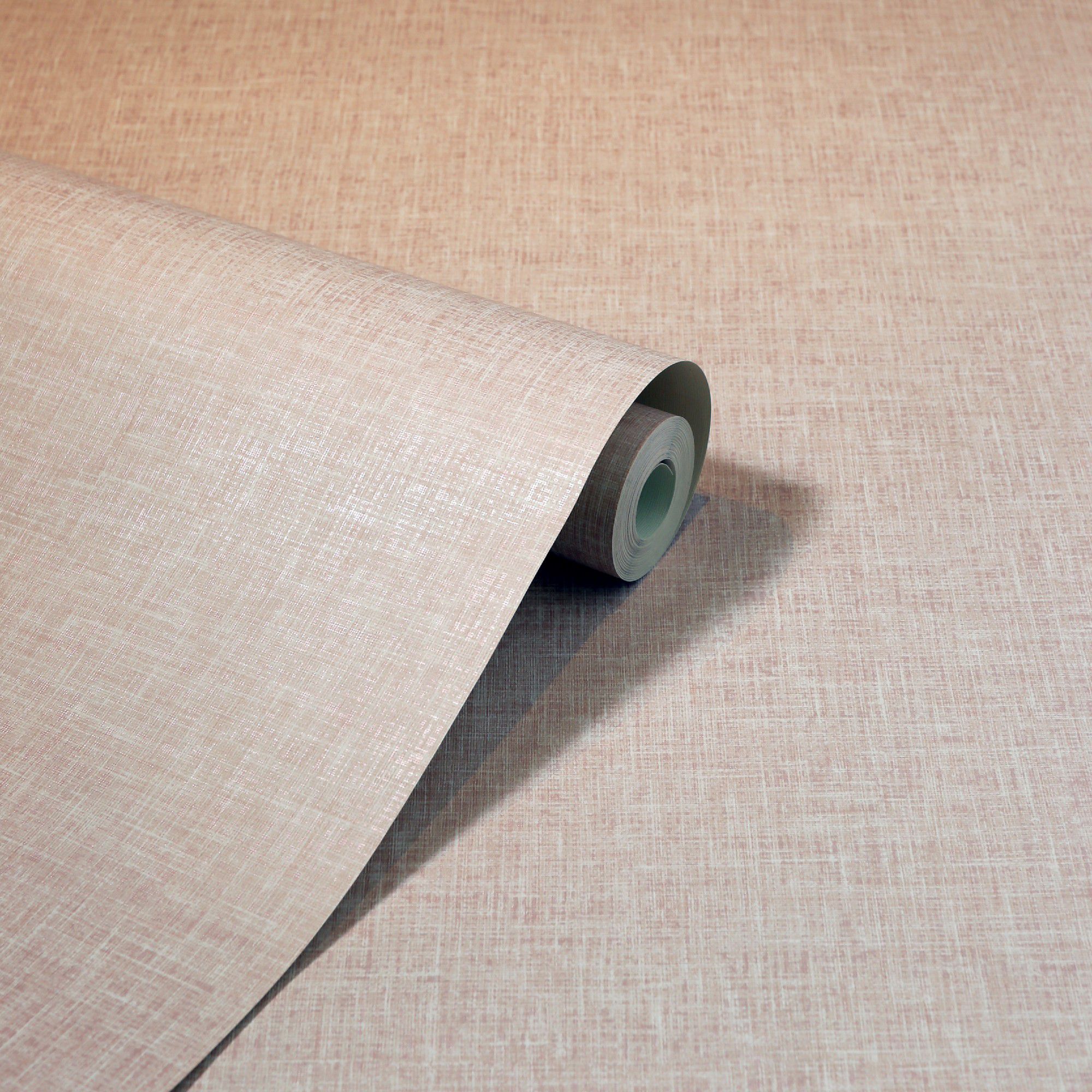 Arthouse Linen Texture Rose Pink Wallpaper 10.05m x 53cm