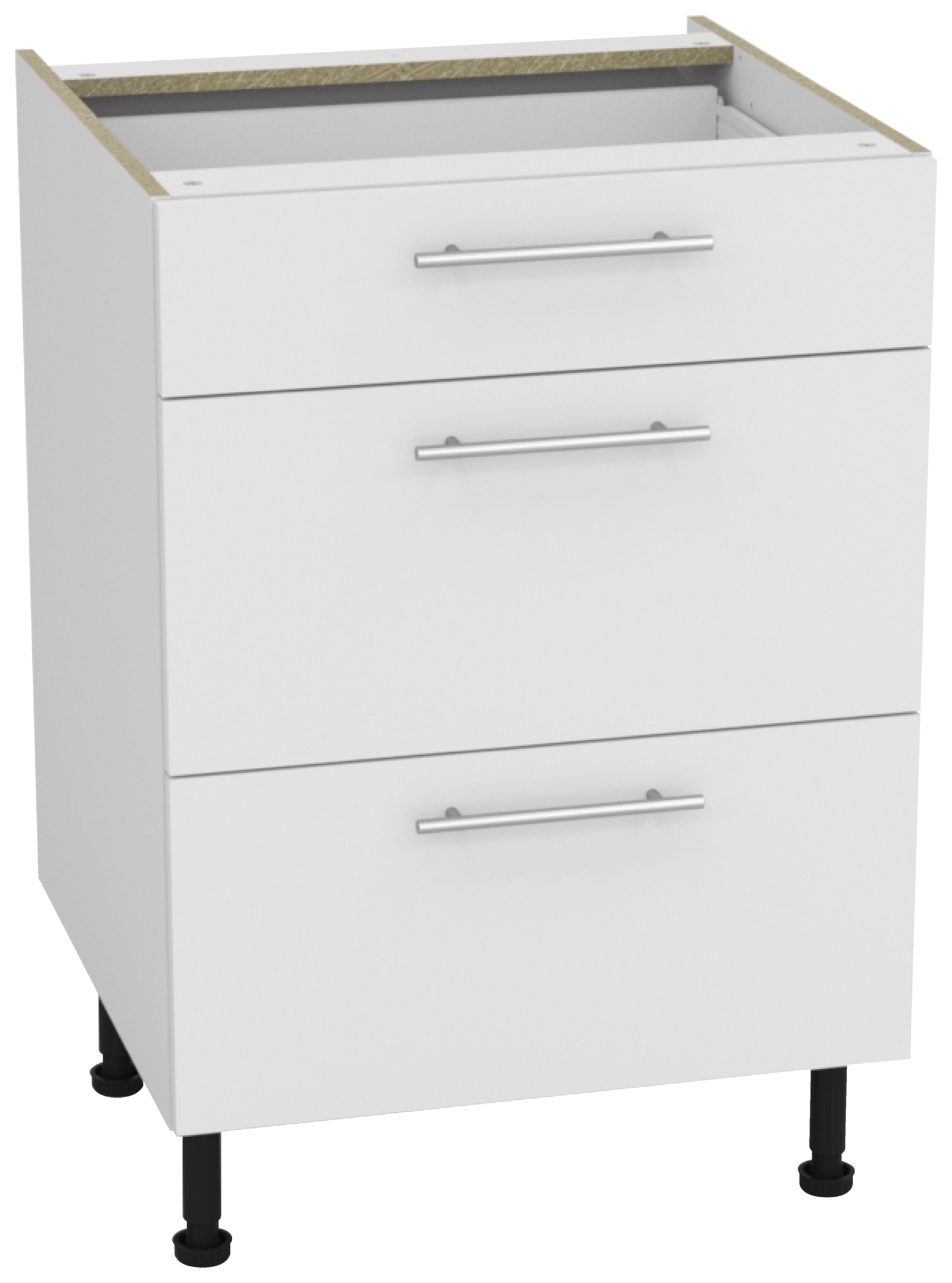 Orlando White Gloss Slab Drawer Unit 600mm