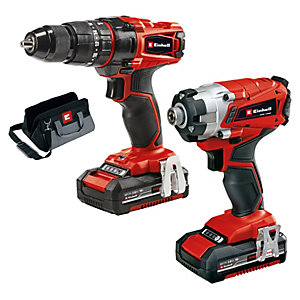 Einhell Power X-Change 18V Cordless 2 x 2.0Ah Combi Drill & Impact Driver Twin Pack