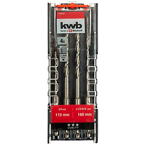 Einhell Kwb SDS Plus Shank Hammer Drill Bit Set - 4 Pack