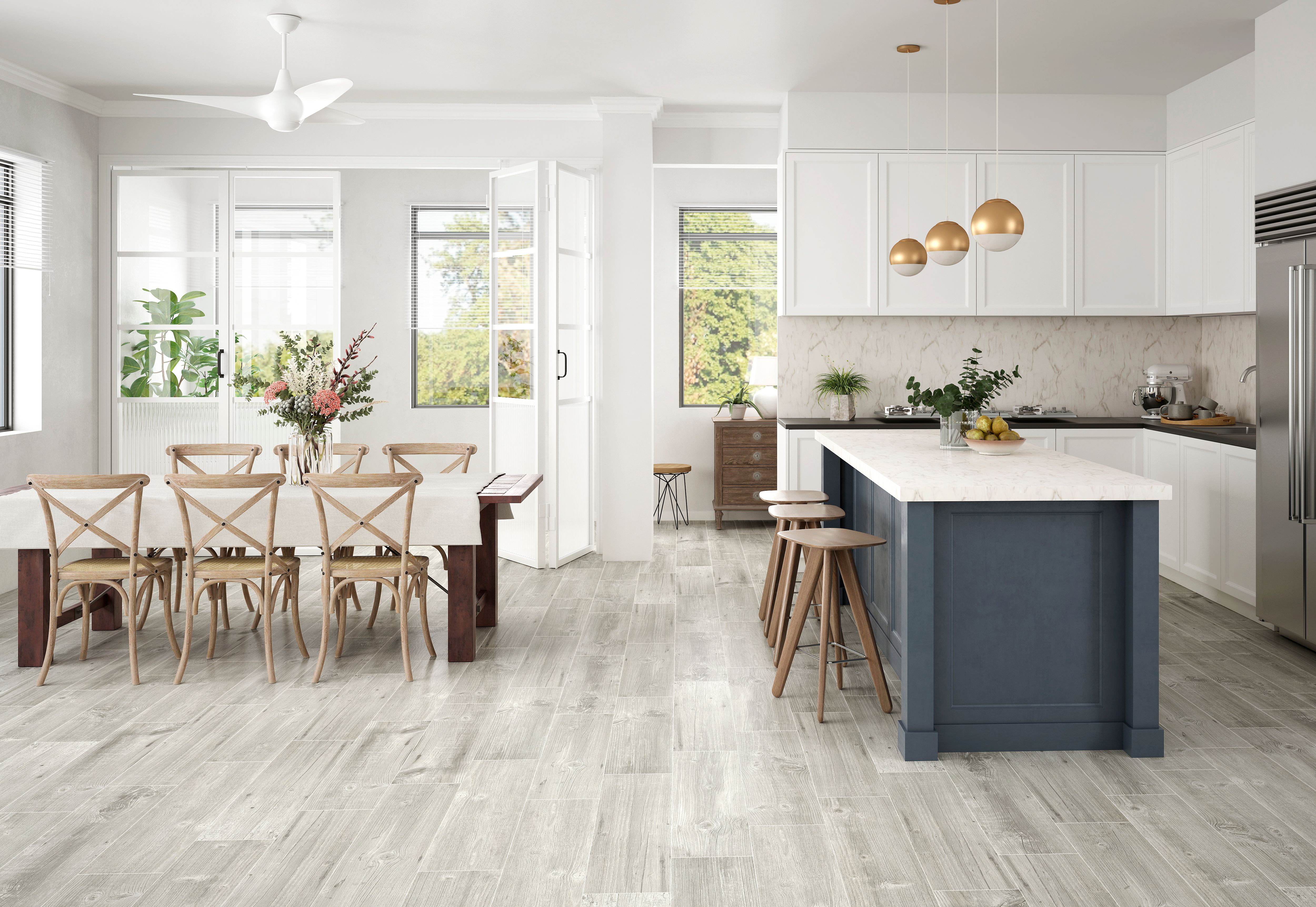 Wickes Maine Grey Wood Effect Porcelain Wall & Floor Tile - 225 x 900mm