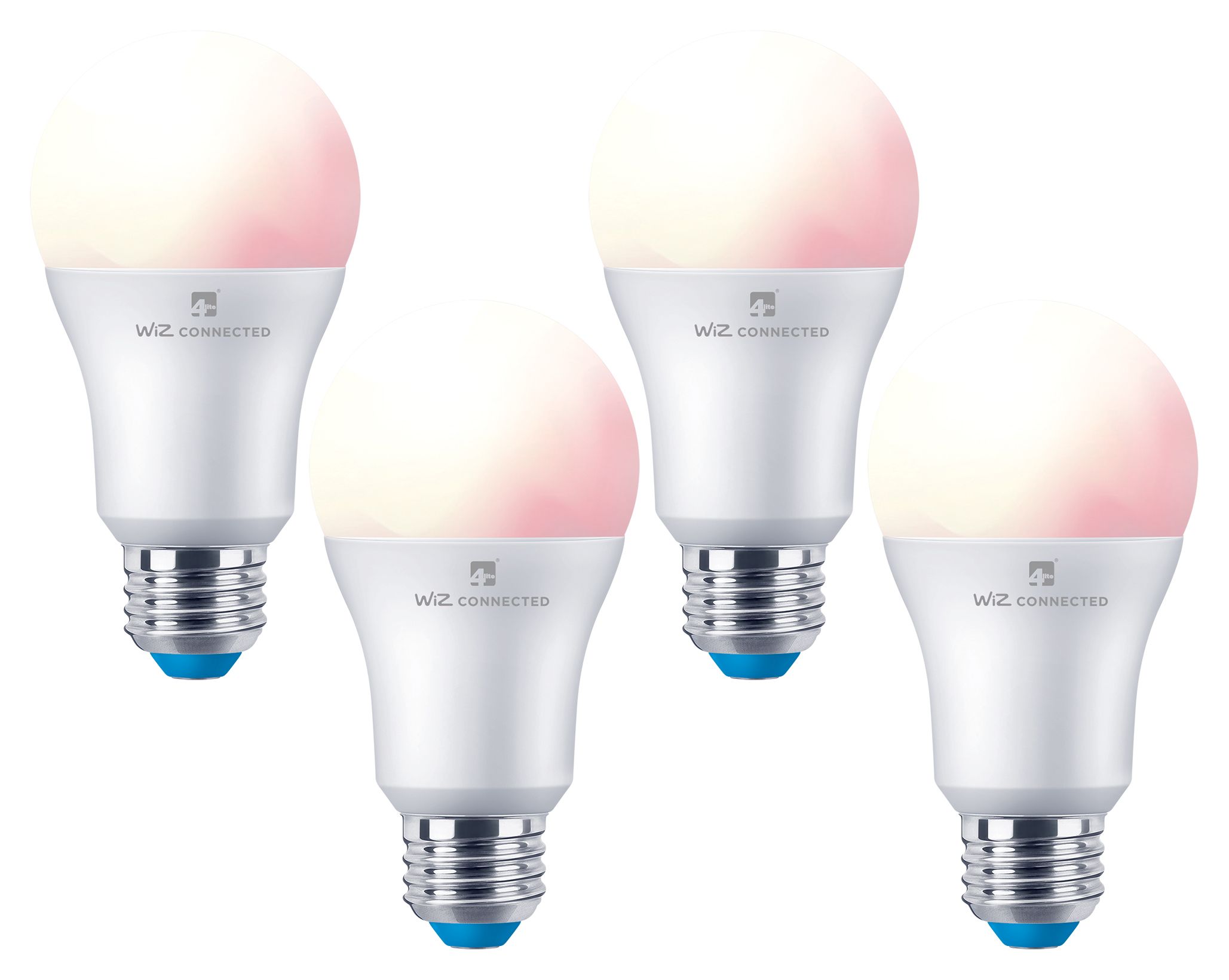 4lite WiZ Connected LED SMART E27 Light Bulb White & Colour 4 Pack