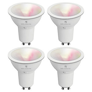 4lite WiZ Connected LED SMART GU10 Light Bulbs - White & Colour - Pack of 4