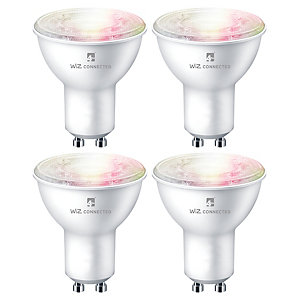 4lite WiZ Connected LED SMART GU10 Light Bulb White & Colour 4 Pack