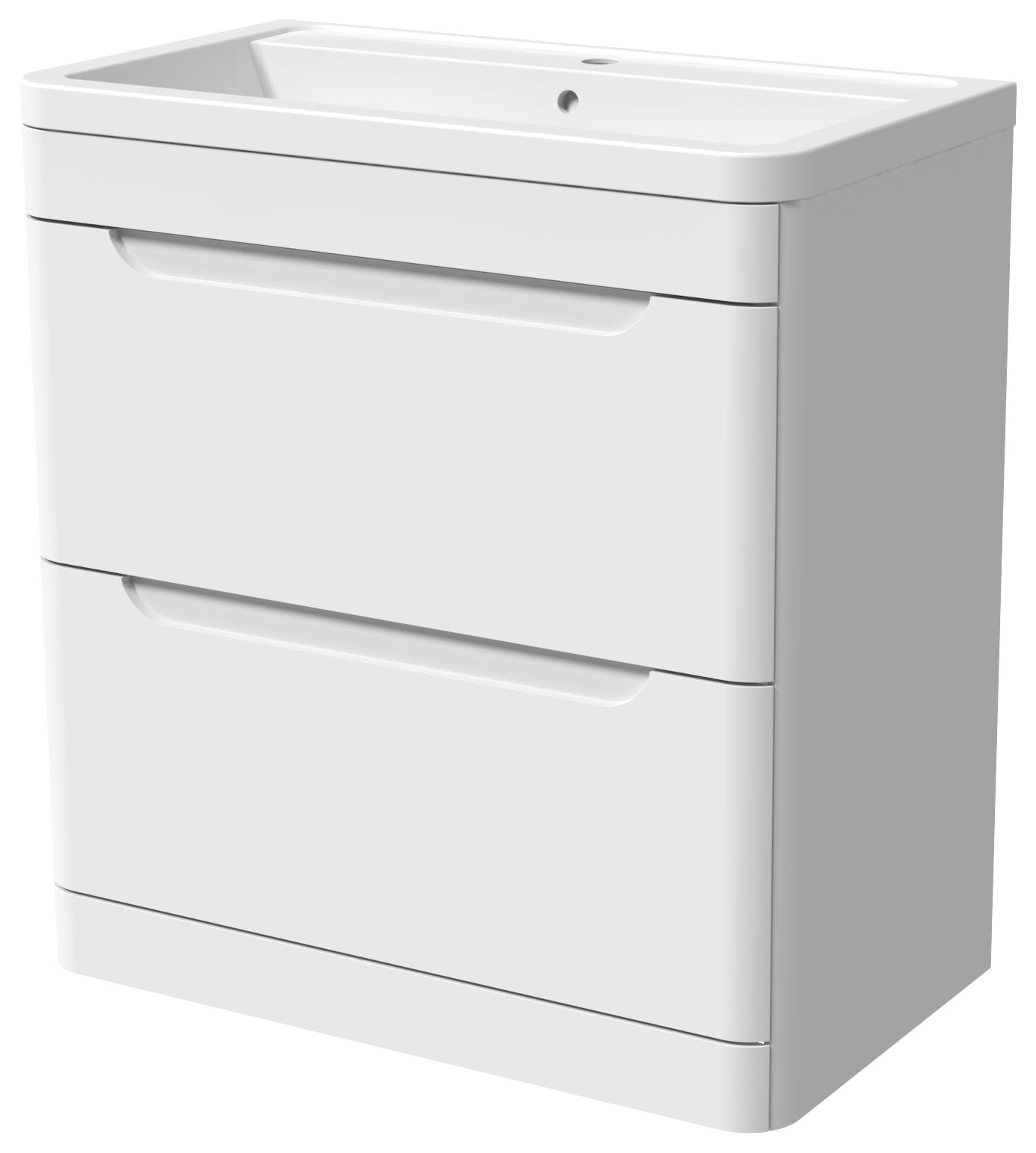 Wickes Malmo Gloss White J Pull Freestanding Vanity Unit & Basin - 967 x 800mm