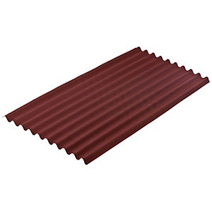Onduline 3mm Red Corrugated Bitumen Sheet - 950mm x 2000mm