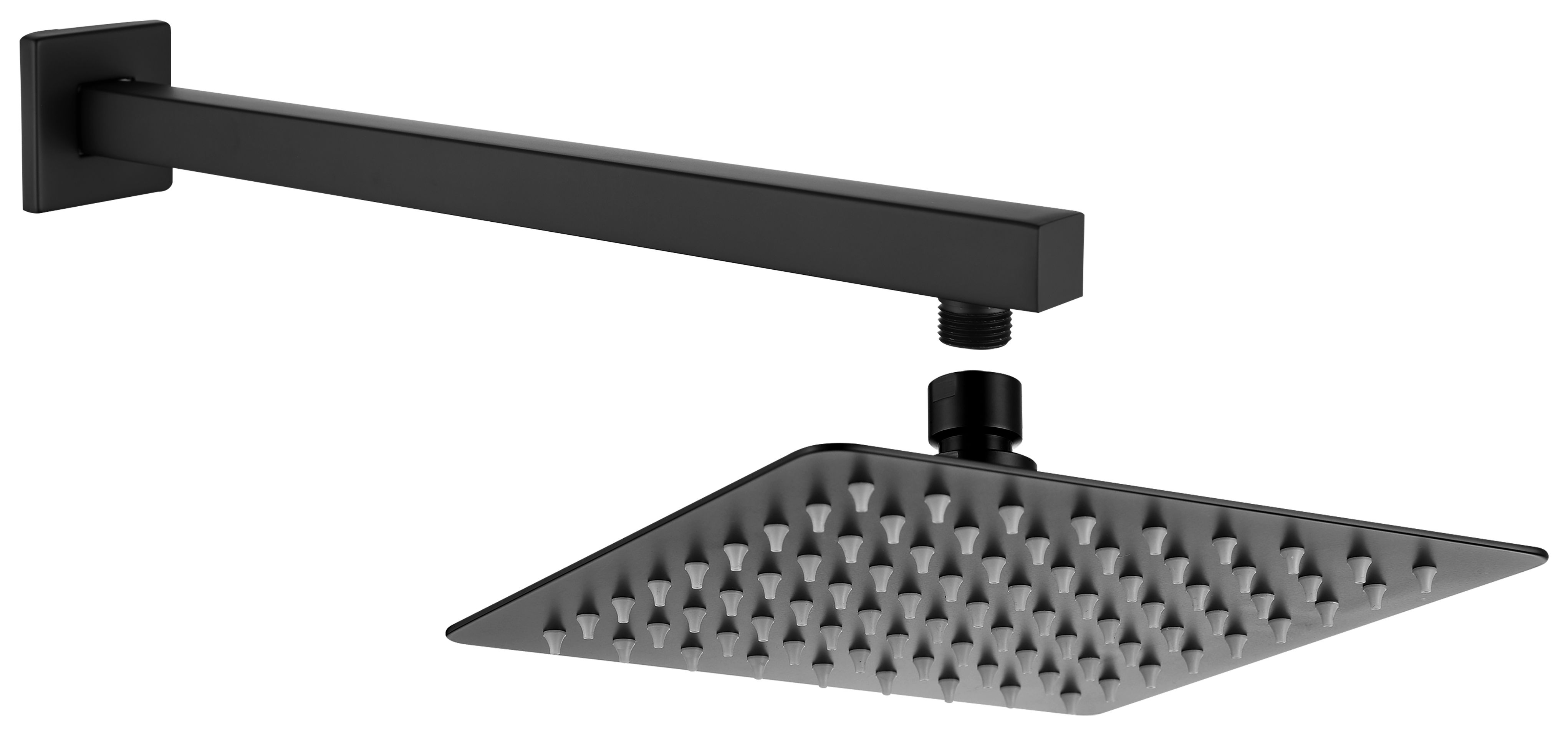 Bristan Black Wall Mounted Square Shower Head & Arm