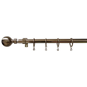 Wickes16/19mm Extendable Metal Curtain Pole Stainless Steel (1.2 - 2.1m)