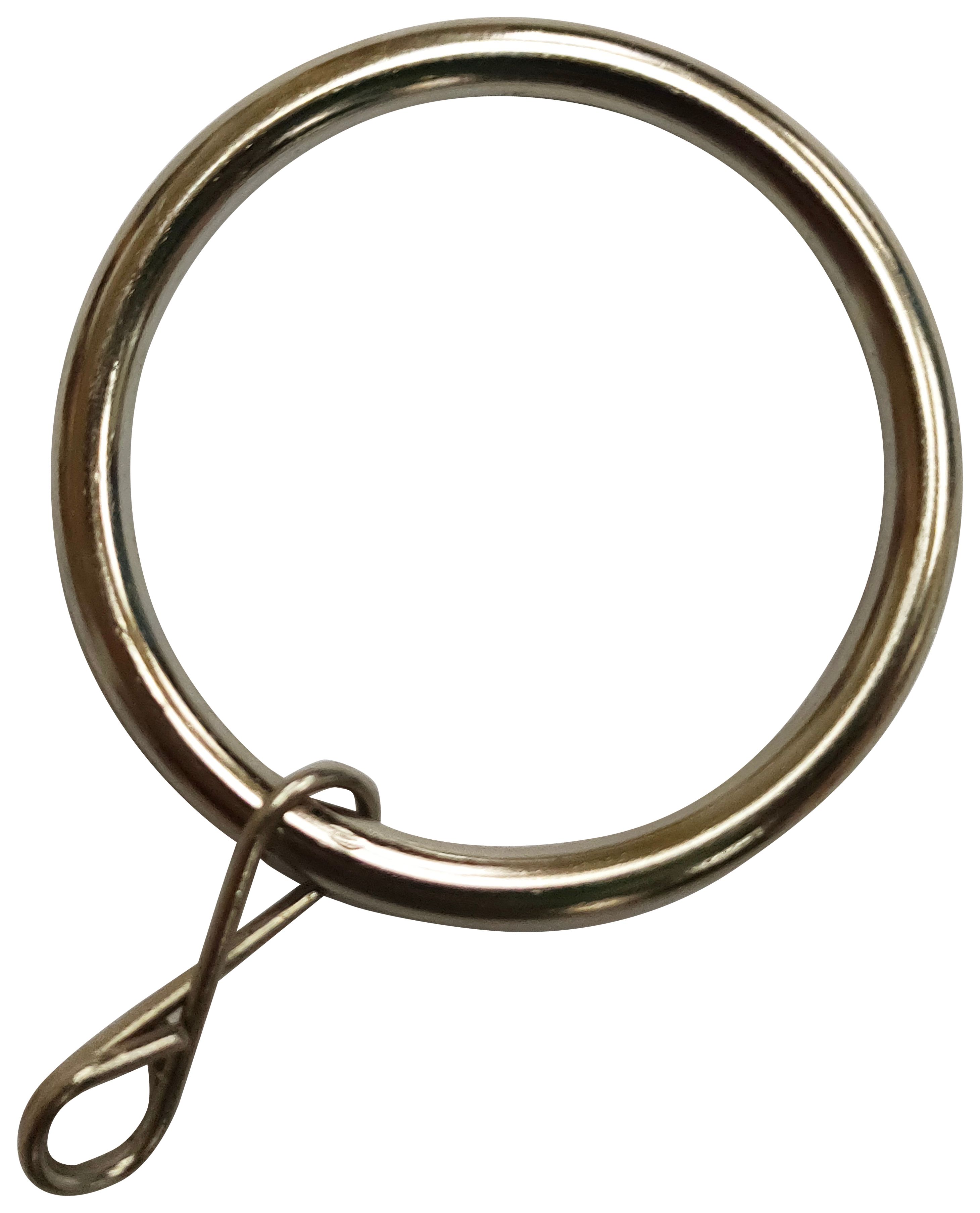 Stainless Steel Effect 19mm Metal Curtain Rings - Pack of 10