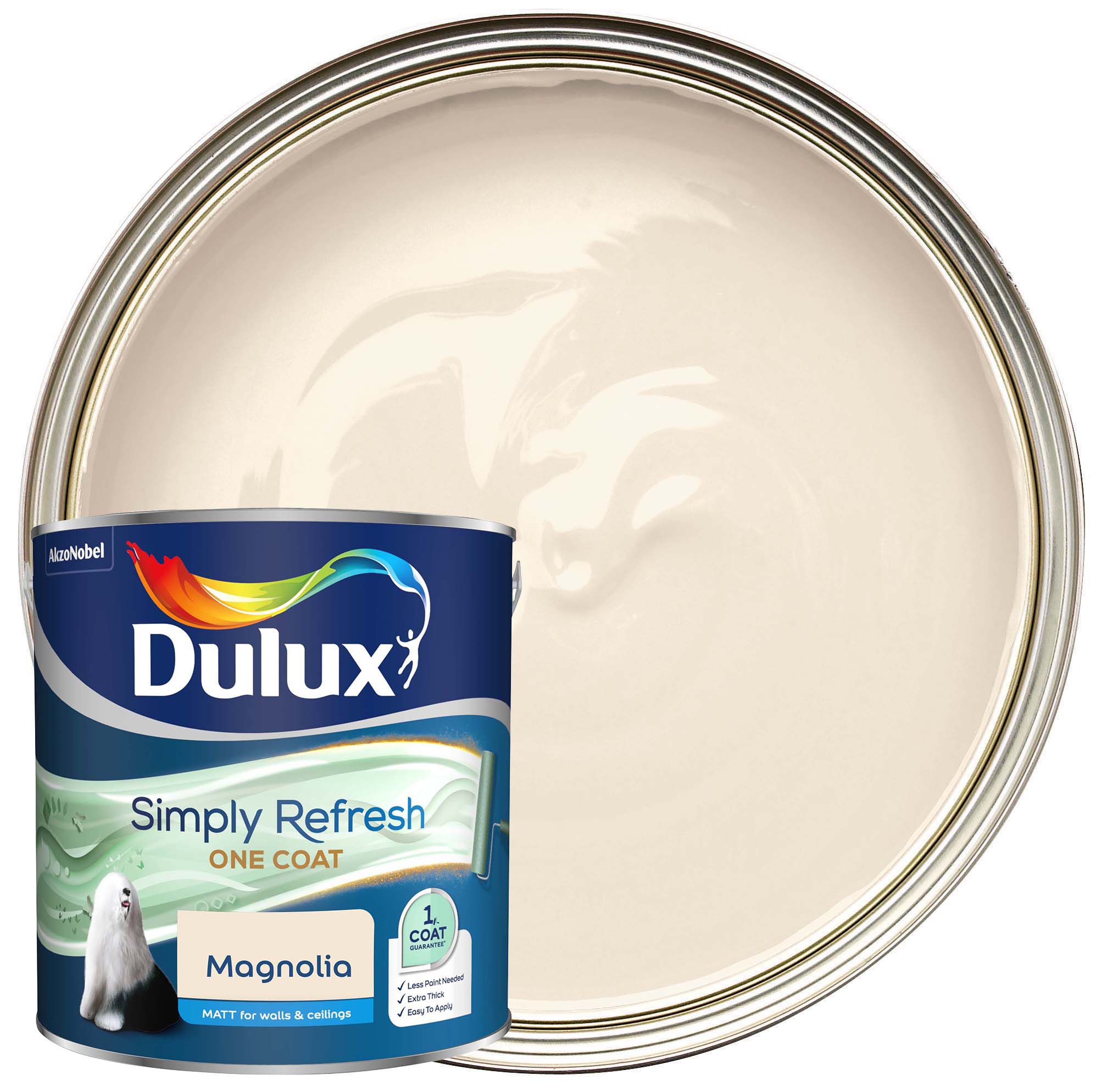 Dulux Simply Refresh One Coat Matt Emulsion Paint - Magnolia - 2.5L