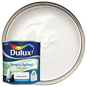 Dulux Simply Refresh One Coat Matt Emulsion Paint - White Cotton - 2.5L