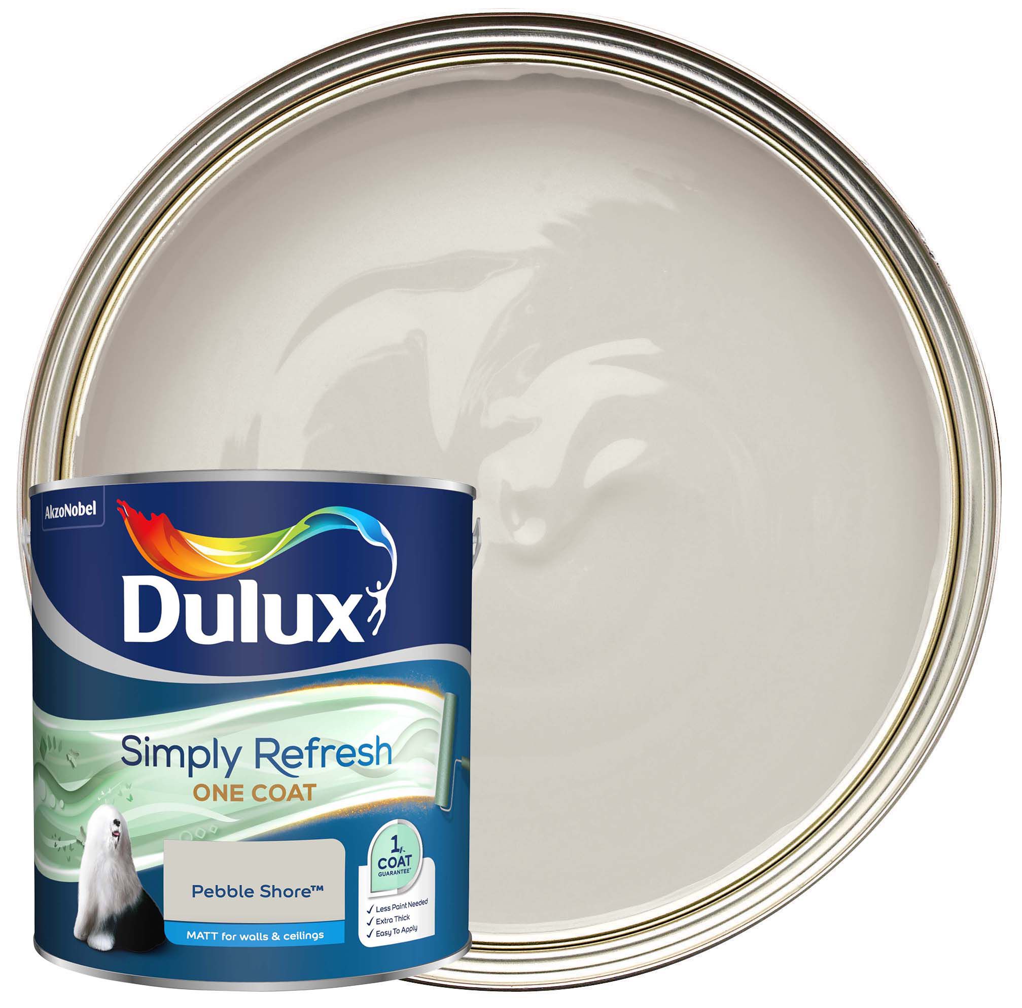 Dulux Simply Refresh One Coat Matt Emulsion Paint - Pebble Shore - 2.5L