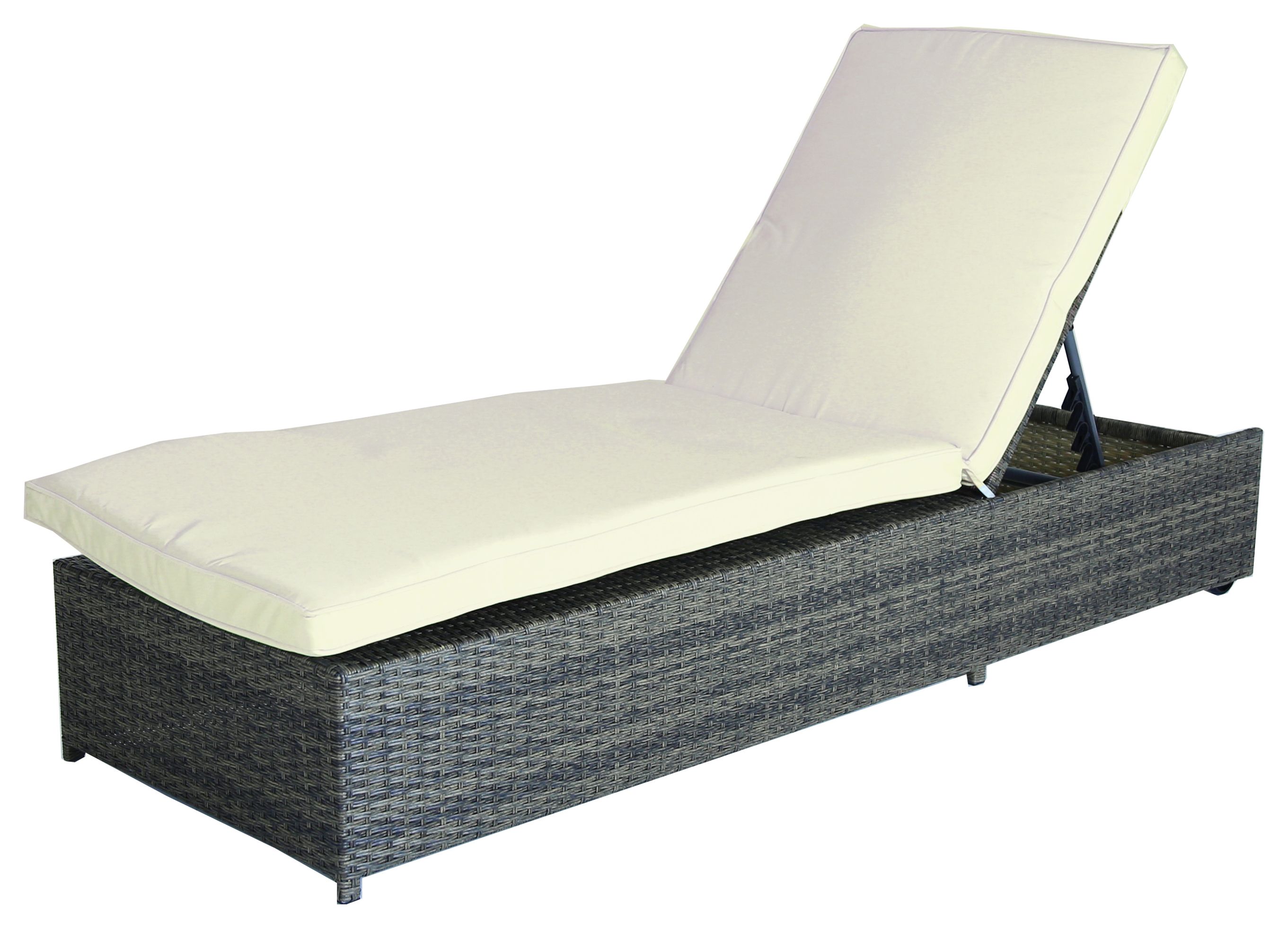 Charles Bentley Rattan Garden Sun Lounger - Natural