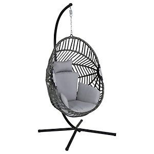 Charles Bentley Egg Shaped Garden Swing Chair - Grey