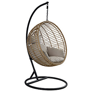 Charles Bentley Single Hanging Garden Swing Chair - Natural