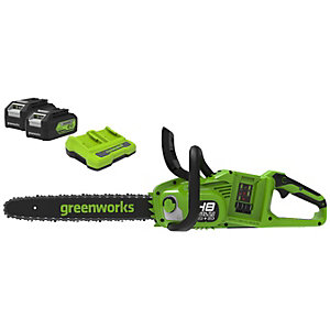 Greenworks 48V (2 x 24V) Chainsaw with 2 x 4Ah Battery & Charger