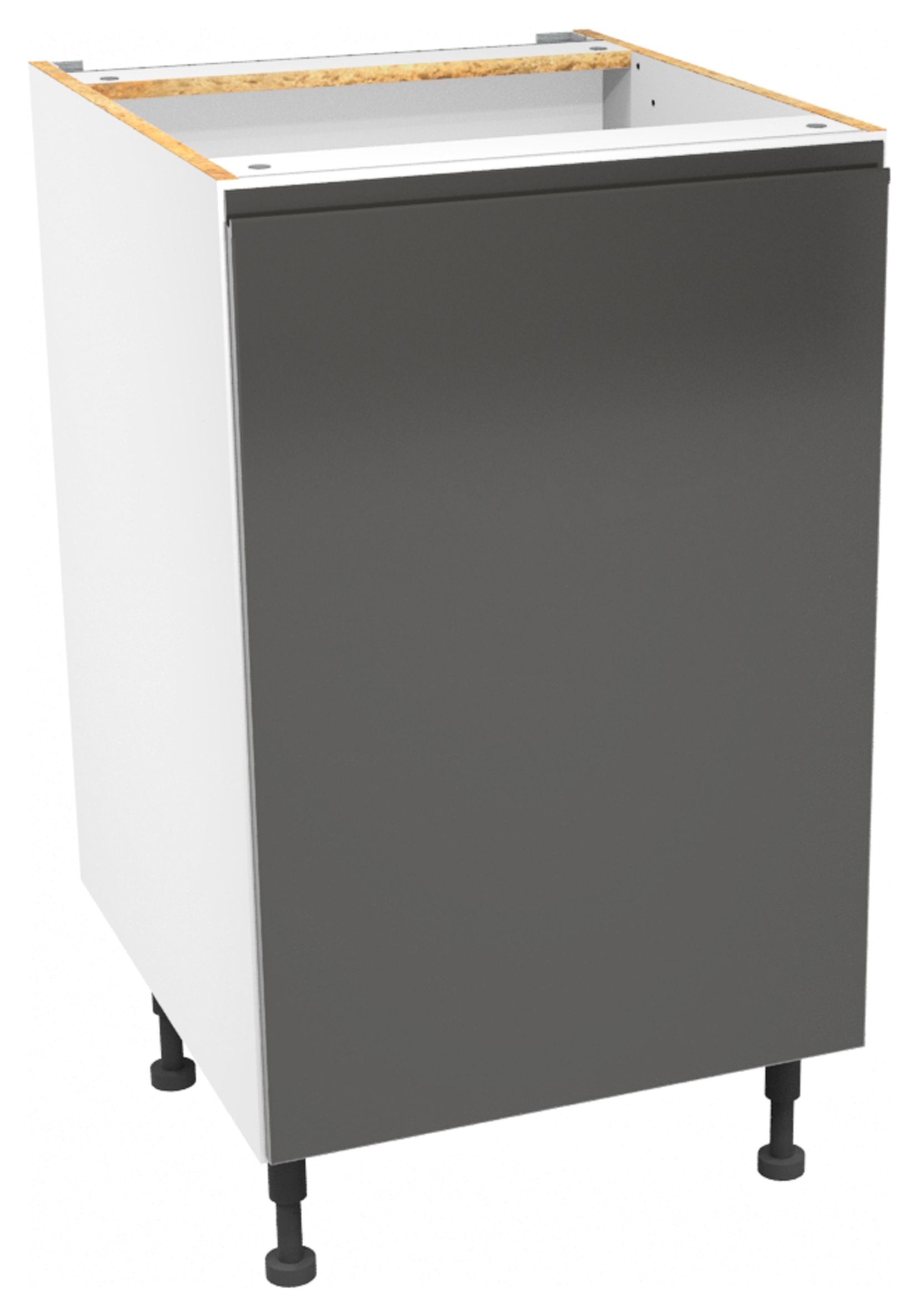 Madison Dark Grey Gloss Handleless Base Unit - 500mm