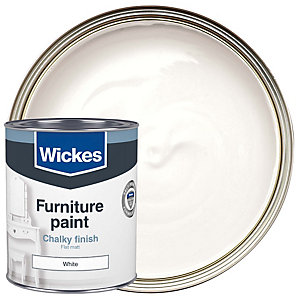 Wickes White Flat Matt Furniture Paint - 750ml