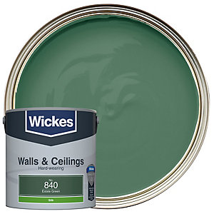 Wickes Estate Green - No. 840 Vinyl Silk Emulsion - 2.5L