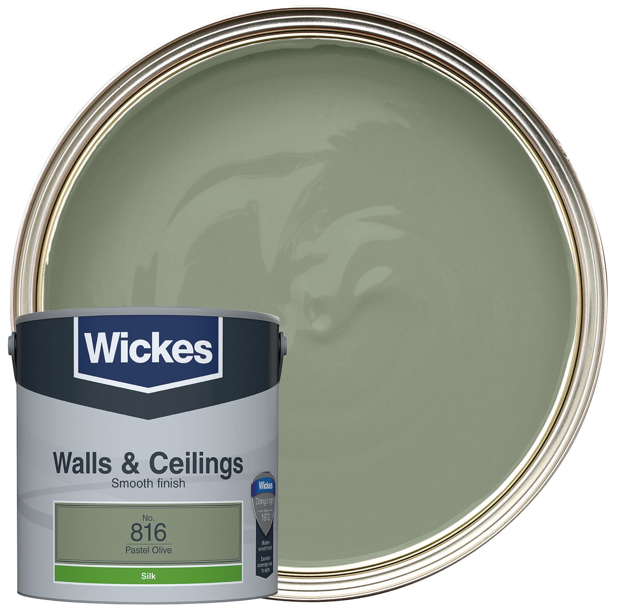 Wickes Pastel Olive - No. 816 Vinyl Silk Emulsion - 2.5L