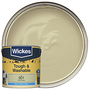Wickes Fawn Green - No. 801 Tough & Washable Matt Emulsion Paint - 2.5L