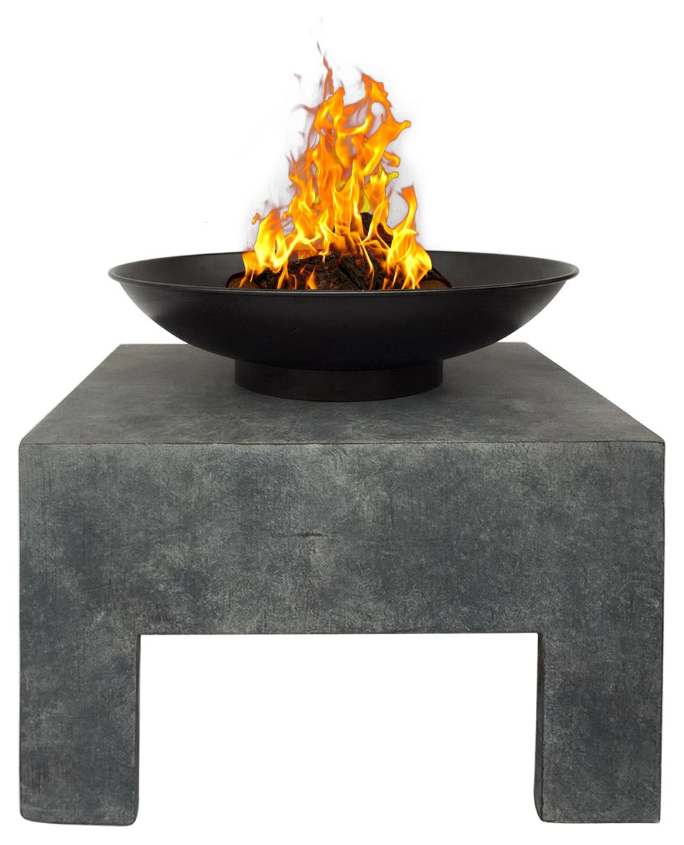 Charles Bentley Metal Outdoor Fire Pit with Square Stand