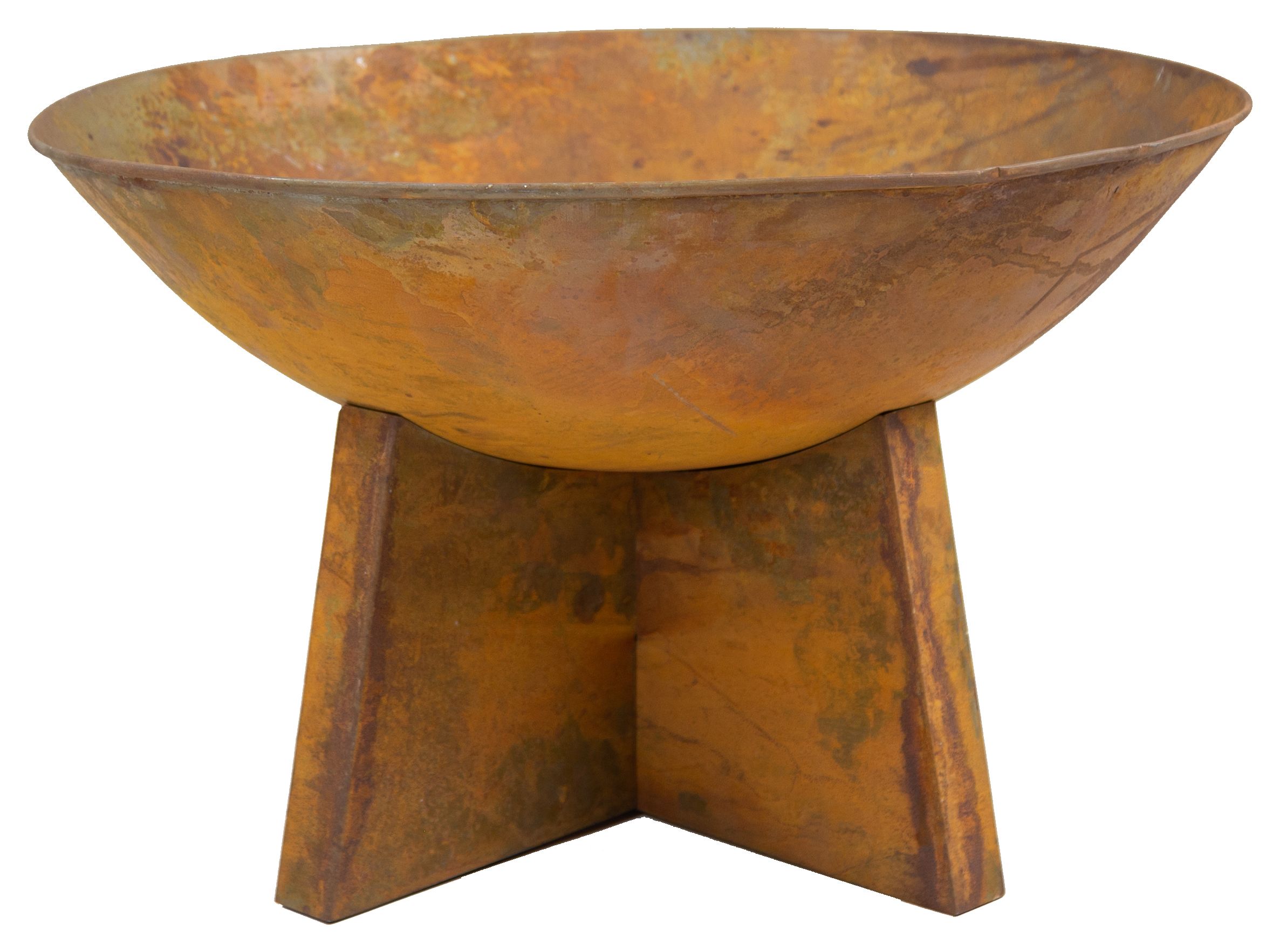 Charles Bentley 60cm Oxydised Outdoor Fire Pit - Rust Finish