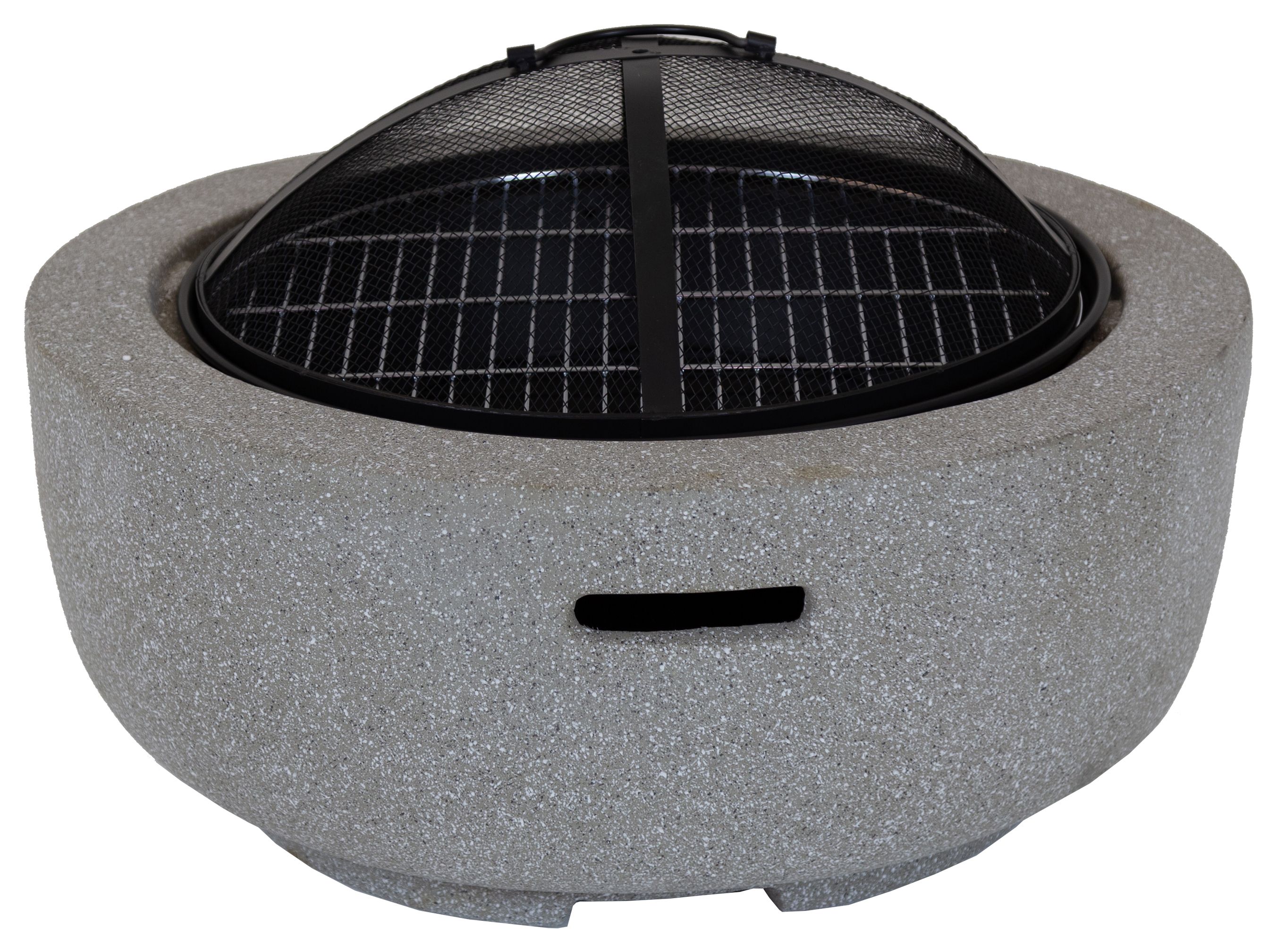 Charles Bentley 60cm Round Outdoor Fire Pit with Mesh Cover - Magnesia