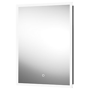 Lyttleton Colour Changing Recessed Matt Black LED Mirror Cabinet - 700 x 500mm