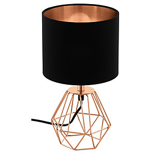 Eglo Carlton 2 Table Lamp - Black & Copper