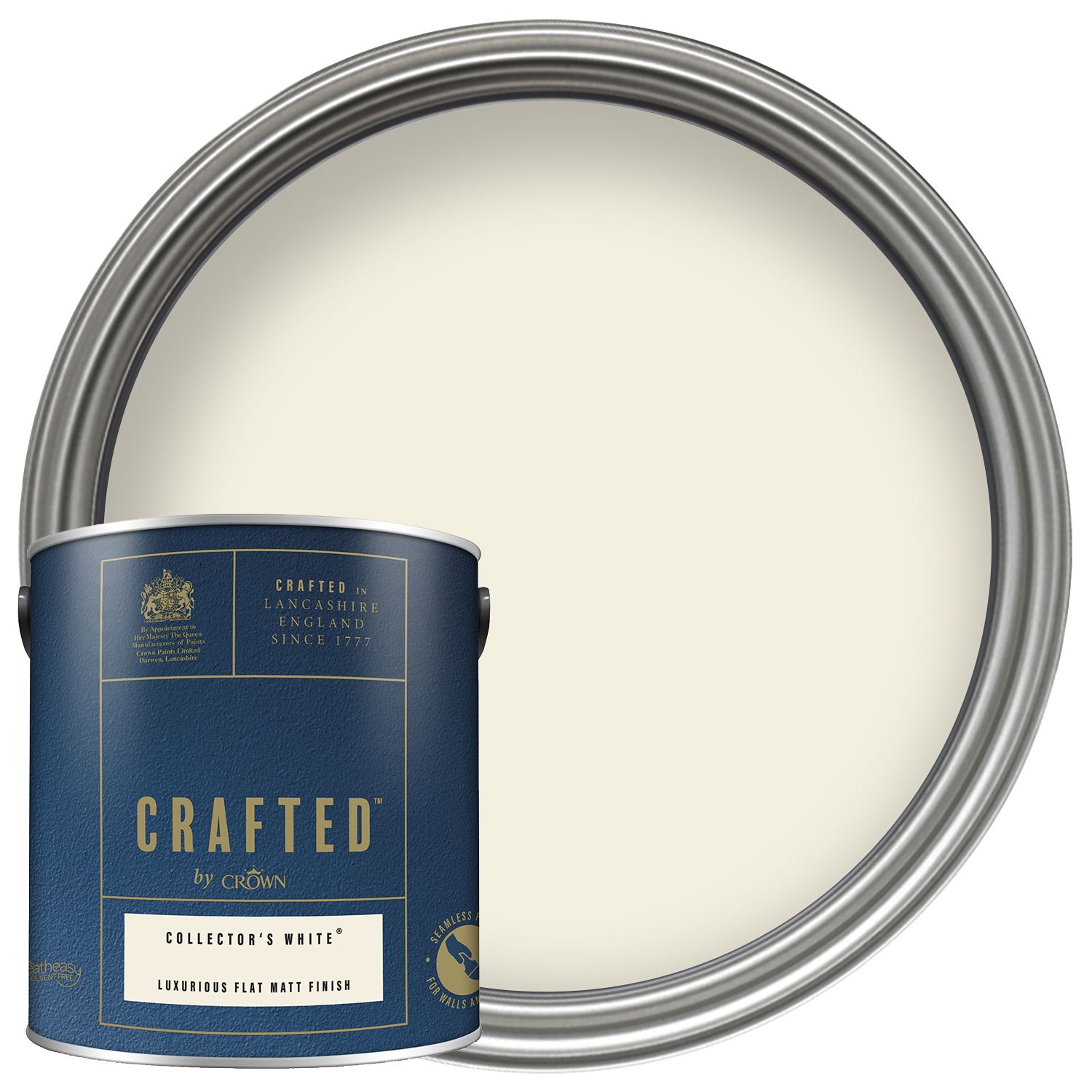 CRAFTED™ by Crown Flat Matt Emulsion Interior Paint - Collector's White™ - 2.5L