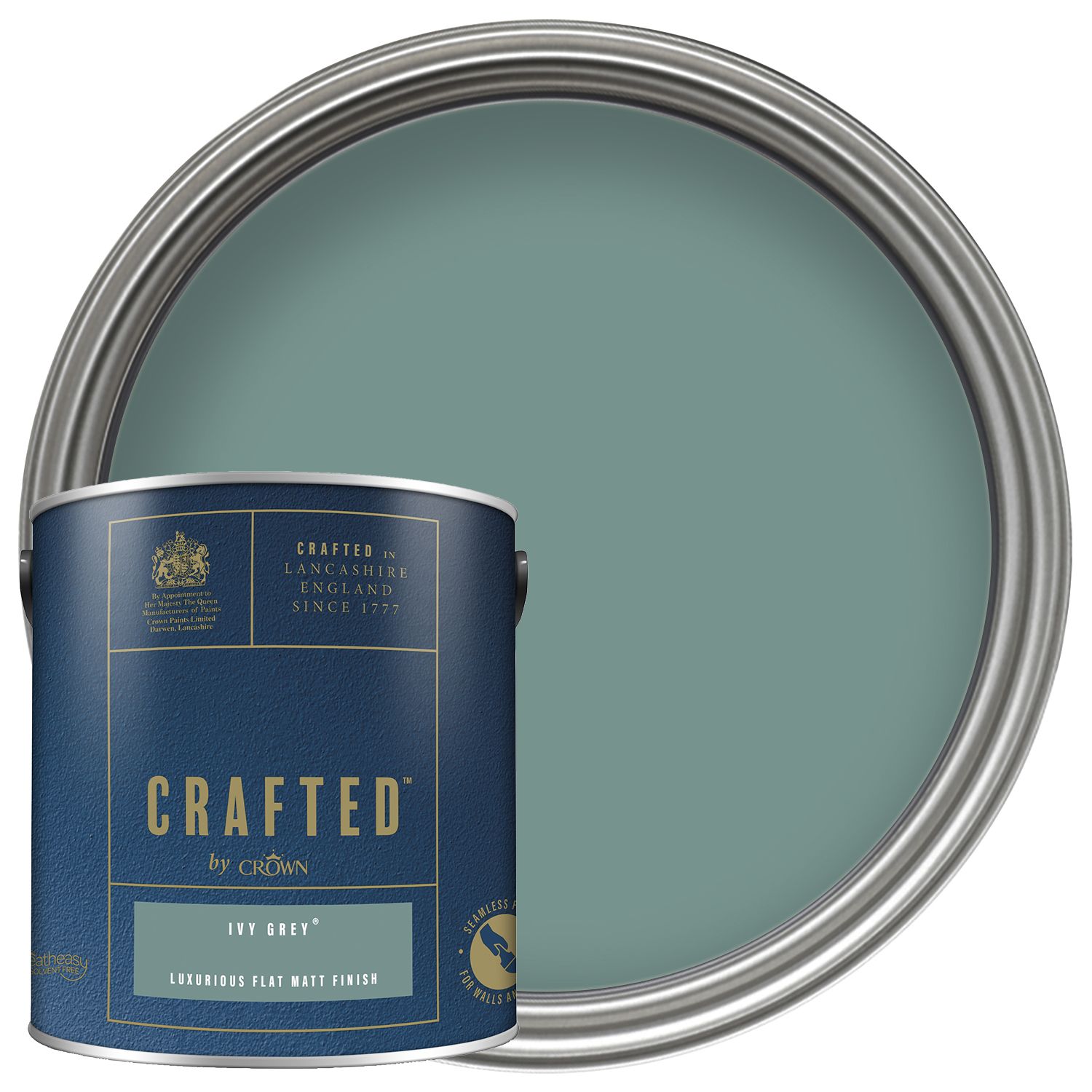 CRAFTED™ by Crown Flat Matt Emulsion Interior Paint - Ivory Grey™ - 2.5L