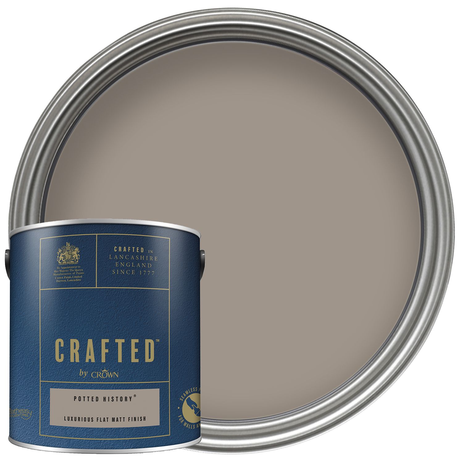 CRAFTED™ by Crown Flat Matt Emulsion Interior Paint - Potted History™ - 2.5L