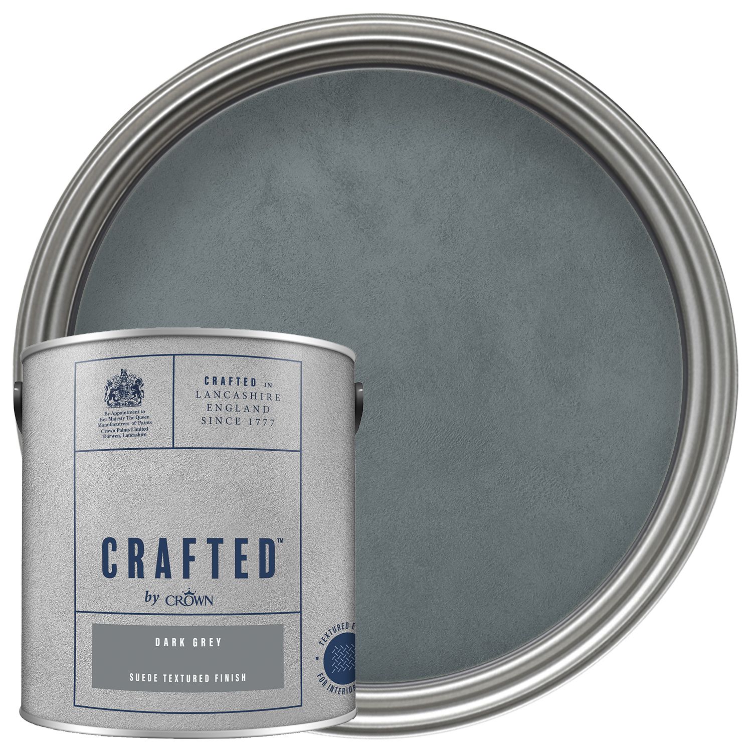 CRAFTED™ by Crown Emulsion Interior Paint - Textured Dark Grey™ - 2.5L