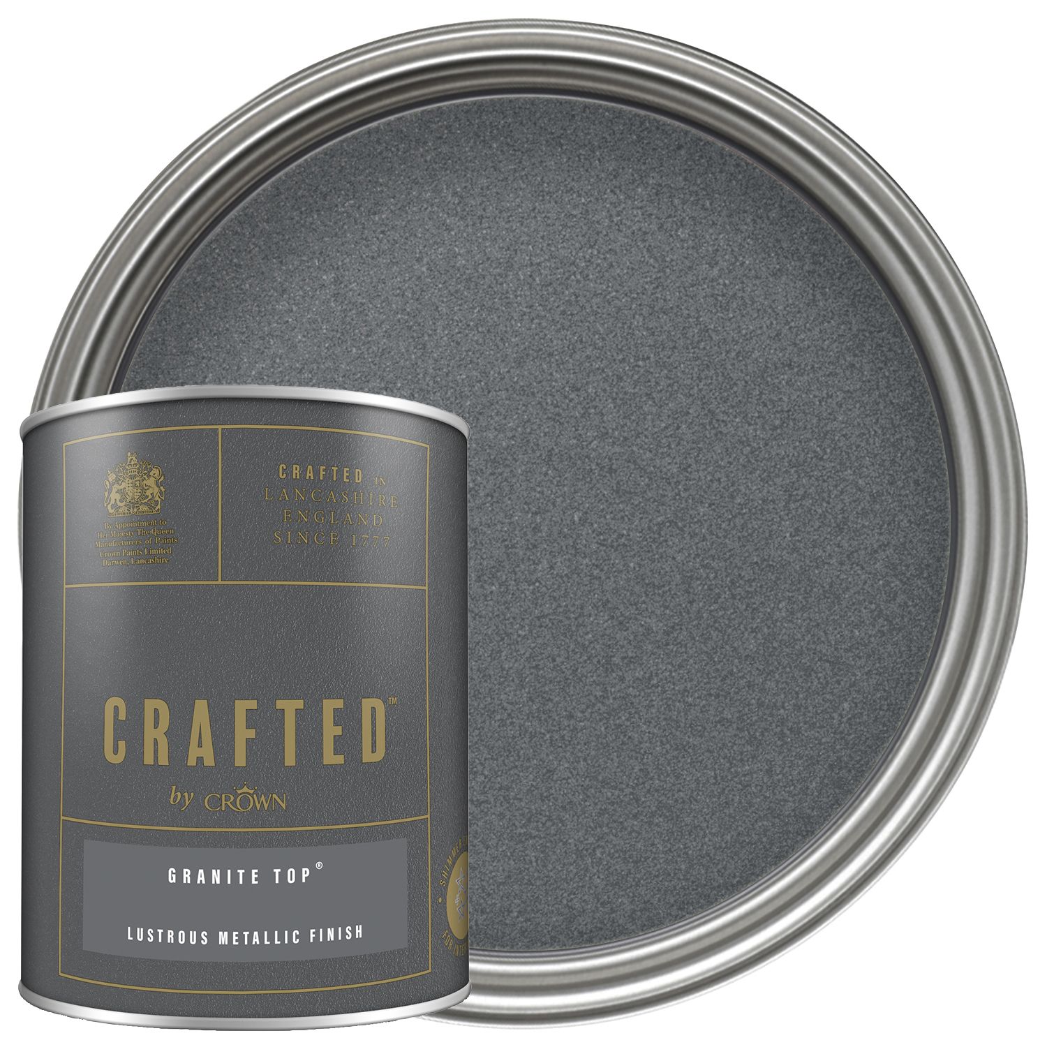 CRAFTED™ by Crown Emulsion Interior Paint - Metallic Granite Top - 1.25L