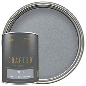 CRAFTED by Crown Emulsion Interior Paint - Metallic Pewter - 1.25L